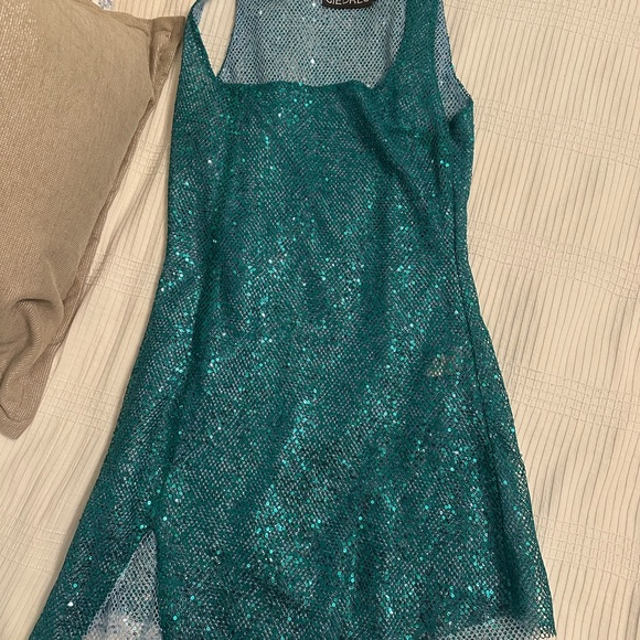 SIEDRES Sparkling Teal Mini Dress - Picture 2 of 2